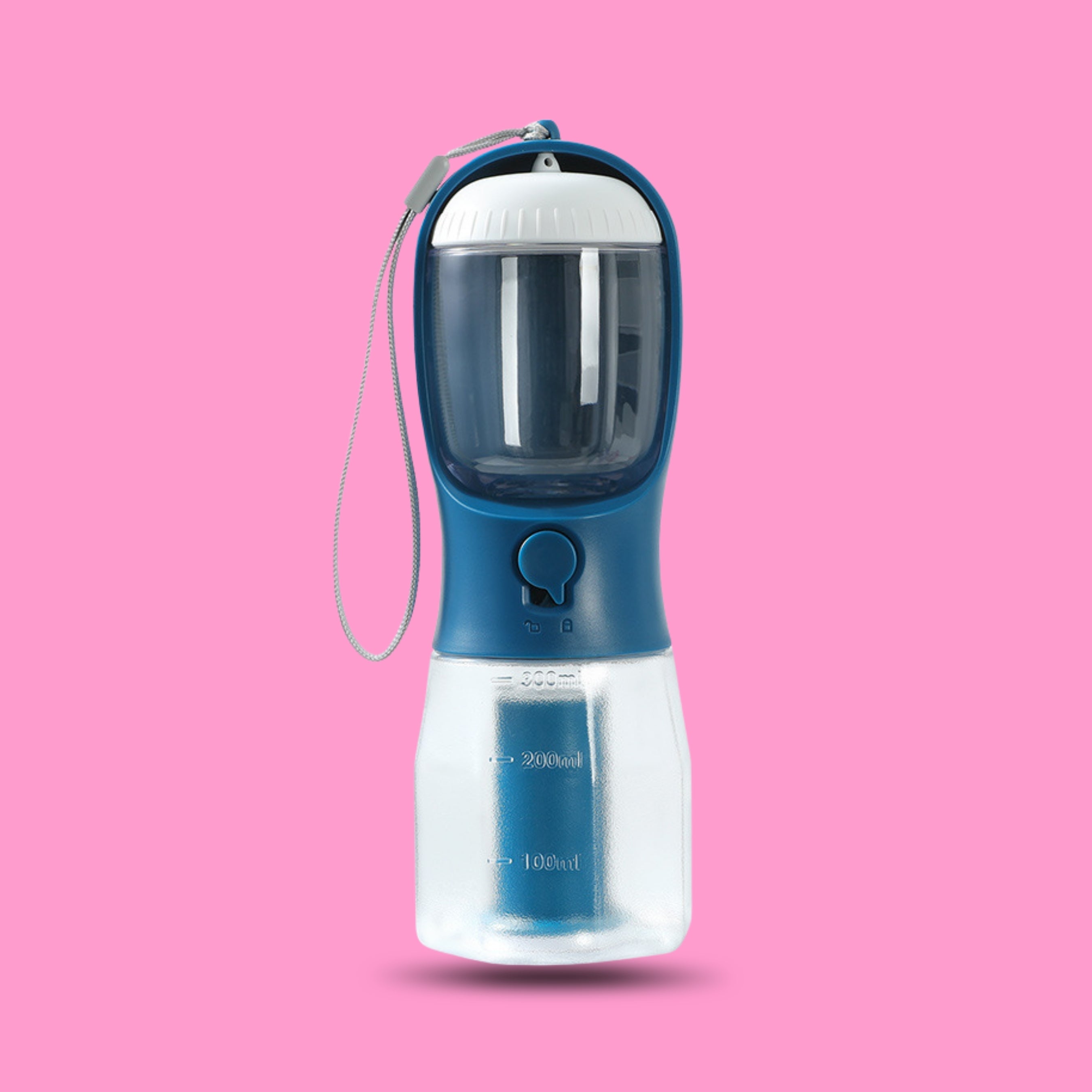 3-in-1 Portable Dog Water Bottle, Food Container & Waste Bag Dispenser