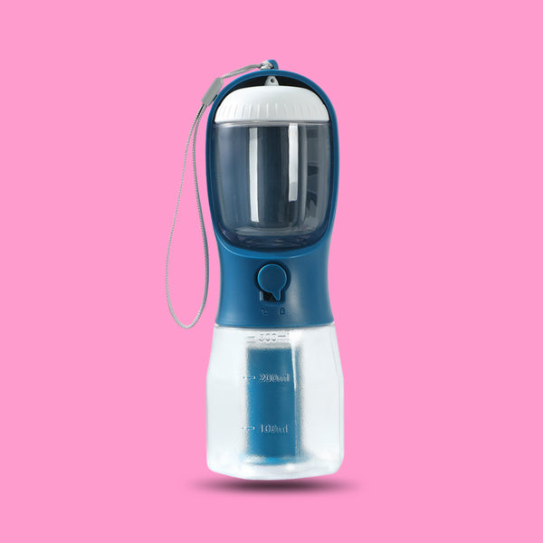3-in-1 Portable Dog Water Bottle, Food Container & Waste Bag Dispenser